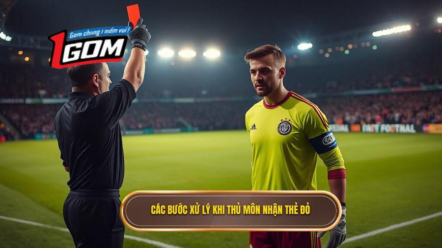 Chi tiết các bước xử lý khi thủ môn nhận thẻ đỏ