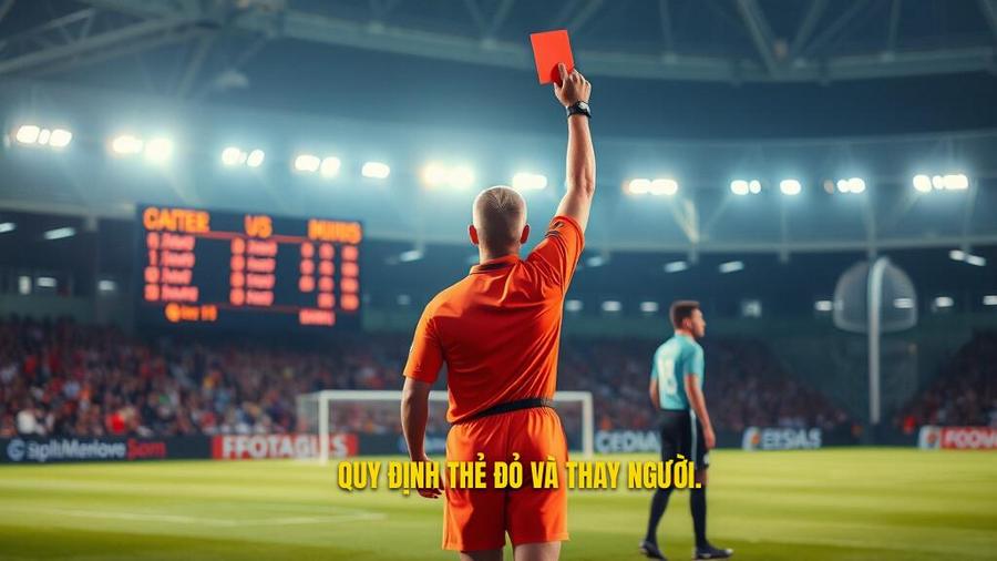 Các trường hợp thẻ đỏ cụ thể và quy định thay người
