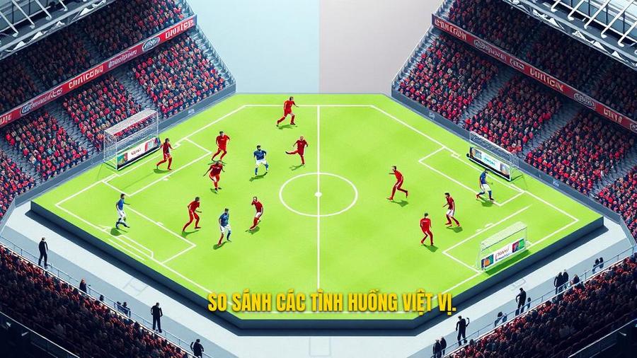 Bảng so sánh các tình huống áp dụng và không áp dụng luật việt vị